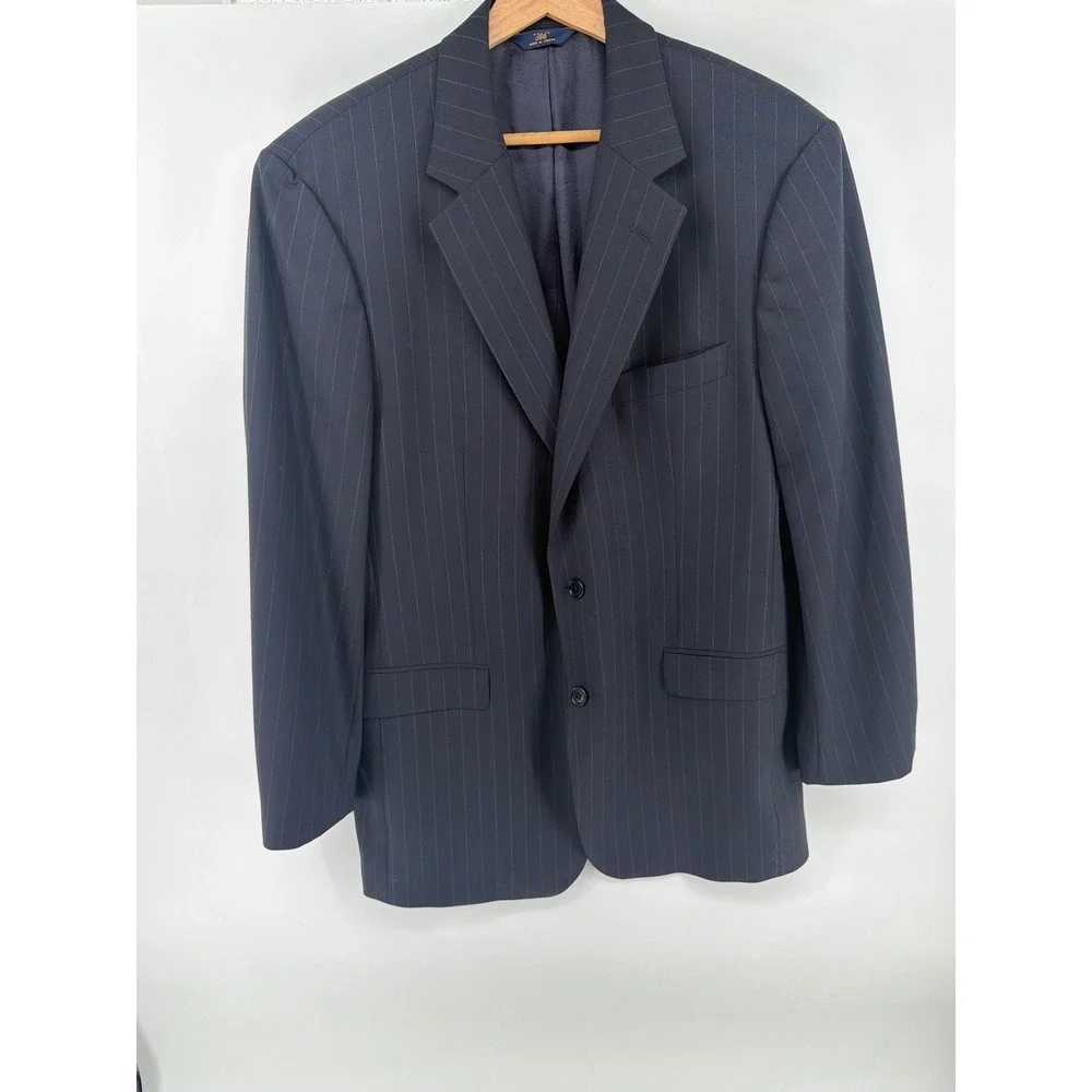 346 Brooks Brothers Gray Pinstripe Blazer Stretch Sports Coat 41L Wool Blend 793